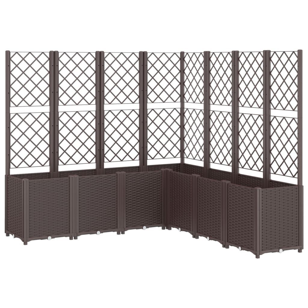 vidaXL Sadzarka z kratką Brązowa 160x160x140 cm PP Zdjęcie produktu 