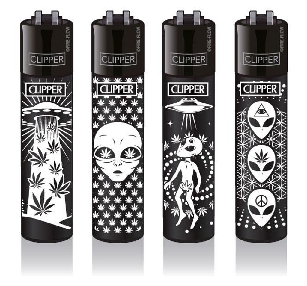 Clipper Feuerzeuge - 4er Set: 420 ALIENS #2