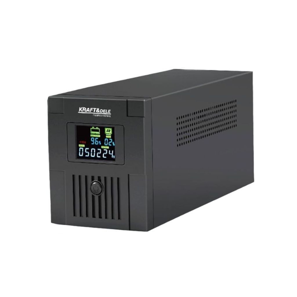 A black Kraft&Dele KD1929 UPS 1500VA LCD Notstromversorgung is shown against a white background.