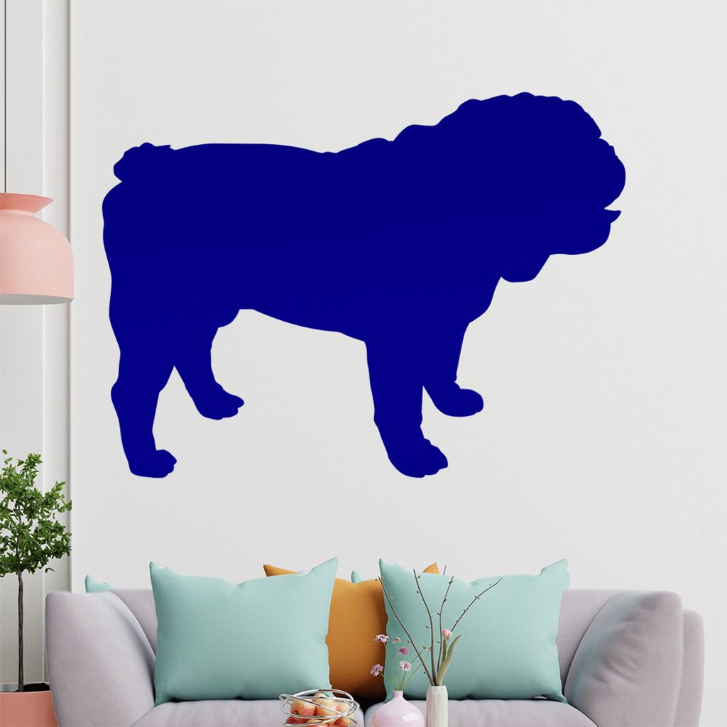 KIWISTAR englische Bulldogge Silhouette Wandtattoo in 6 Größen - Wandaufkleber Wall Sticker - Dekoration, Küche, Wohnzimmer, Schlafzimmer, Badez...