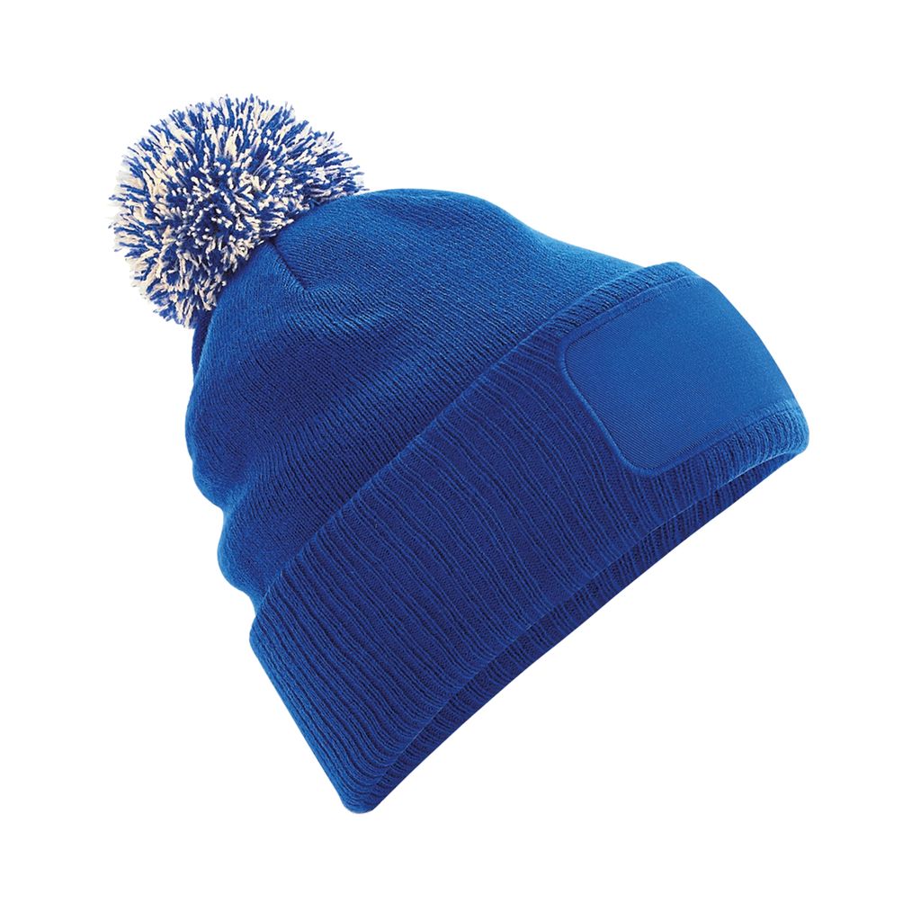 Beechfield B443 | Damenmütze Snowstar Patch Beanie - Farbe: Bright Royal/Off White - Größe: One Size