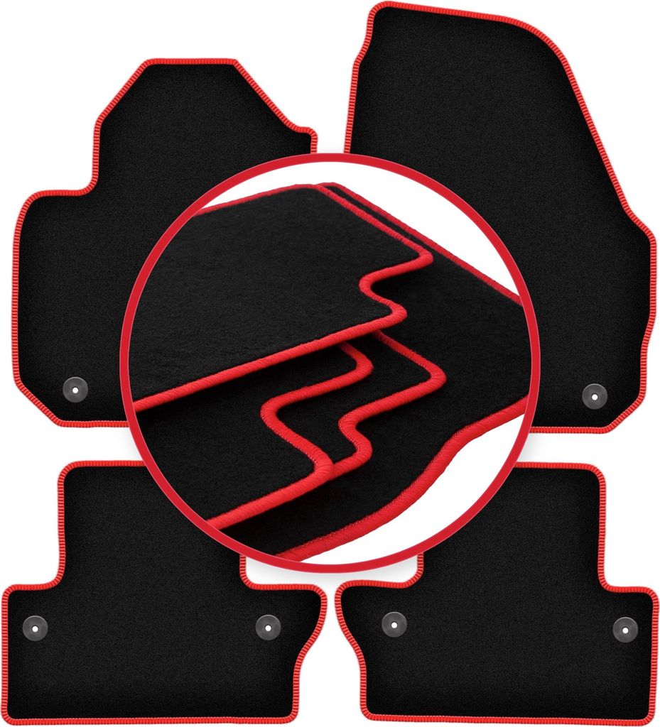 CARLUX-RED Auto-Fußmatten für: Volvo S60 II Limousine (2010-)