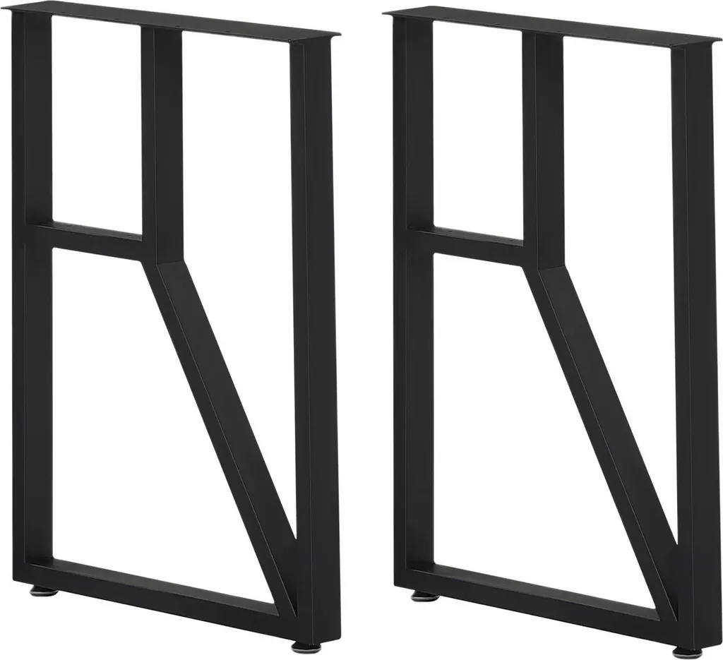 Lot de 2 Pieds pour Table à Manger - Métal Noir 71 cm Industriel