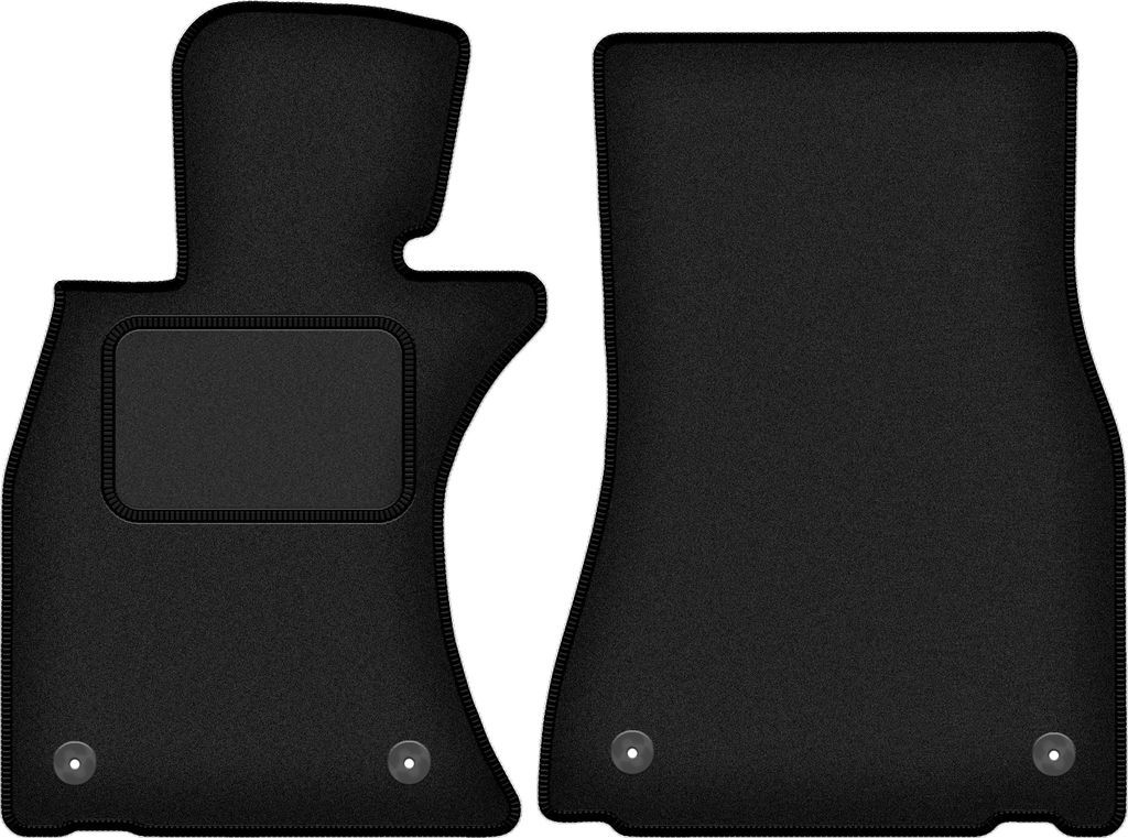 Velours-Fußmatten Vorne passend für Lexus LS IV (Limousine, Bj. 2006-2017) – schwarz, passgenau, mit Befestigungen set 2 Stk. - STANDARD