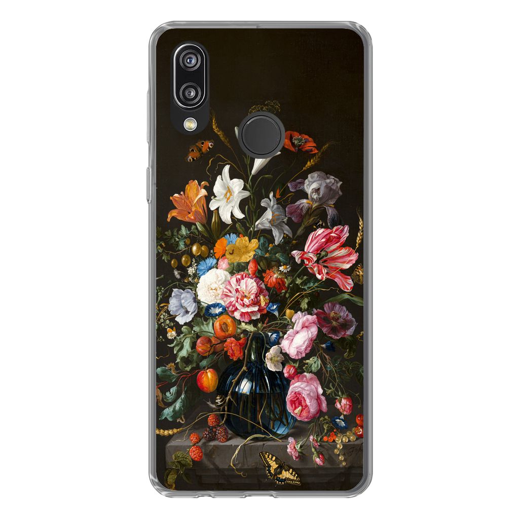MuchoWow Handyhülle Schutzhülle Hülle für Huawei P20 Lite (2020) Vase mit Blumen - Jan Davidsz de Heem - Kunst Silikon Softcase Handy Hülle ...