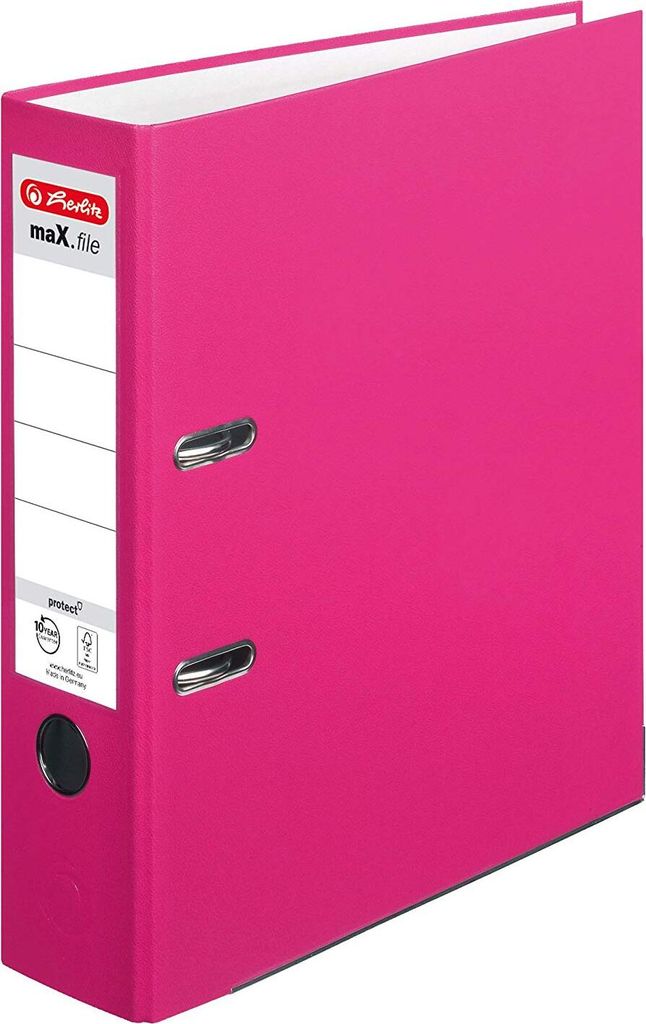 Herlitz Ordner maX.file protect A4 8cm pink Einstecksch. Produktbild 