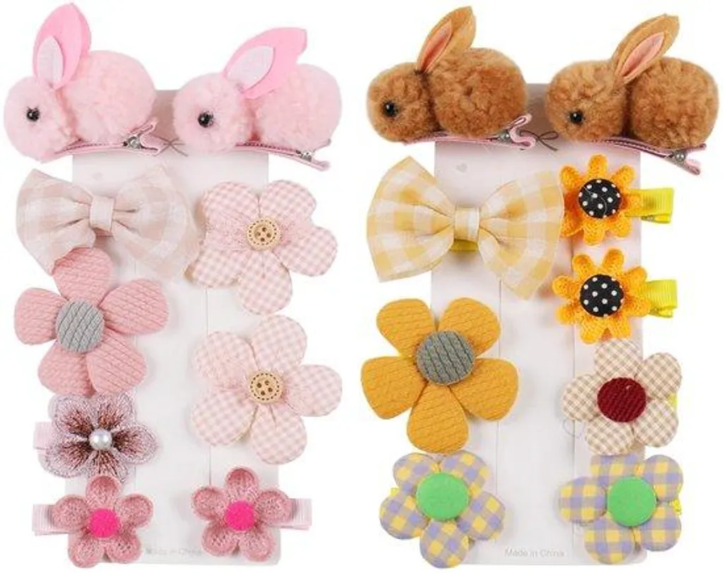 Barrettes Nœuds Roses Filles en Tissu Doux - Lot 18 Accessoires Antiglisse
