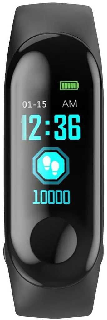 Bracelet sport intelligent noir étanche avec autonomie longue durée