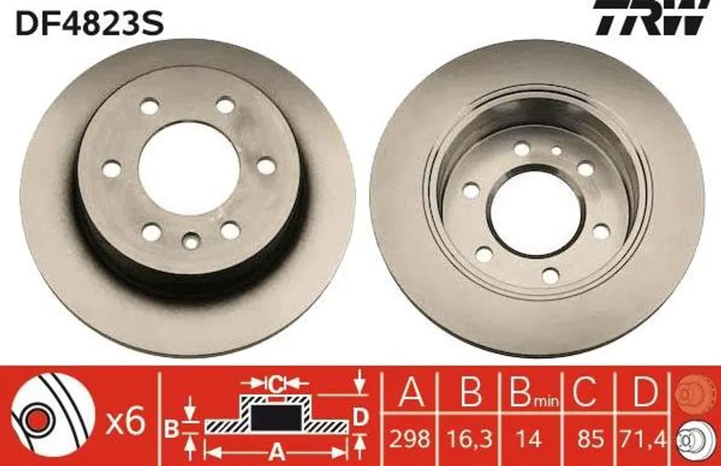 Disque de frein haute performance TRW DF4823S, équivalent OE A910423000007
