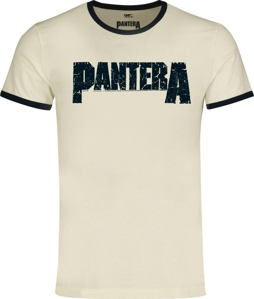 Pantera T-Shirt Herren Logo - Ringer Shirt altweiß 3XL