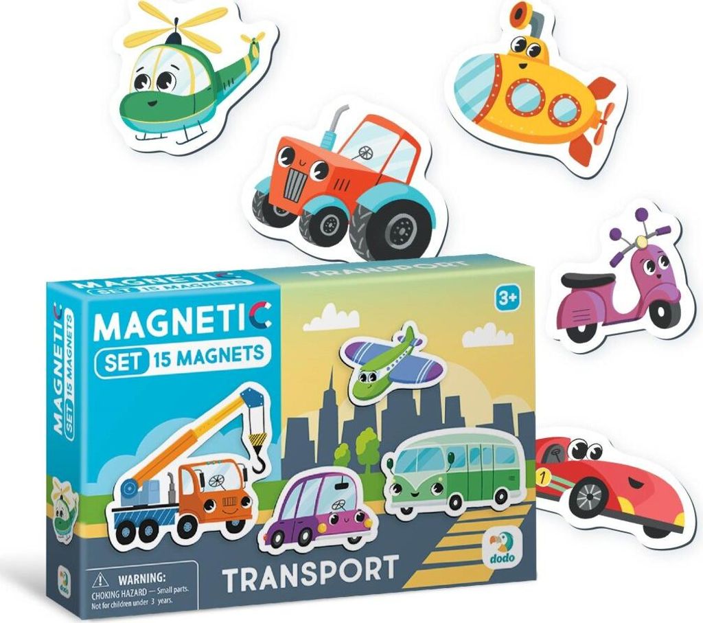 Magnetset "Transport" 15 Stck Farbige Magnete Fahrzeugset 200260