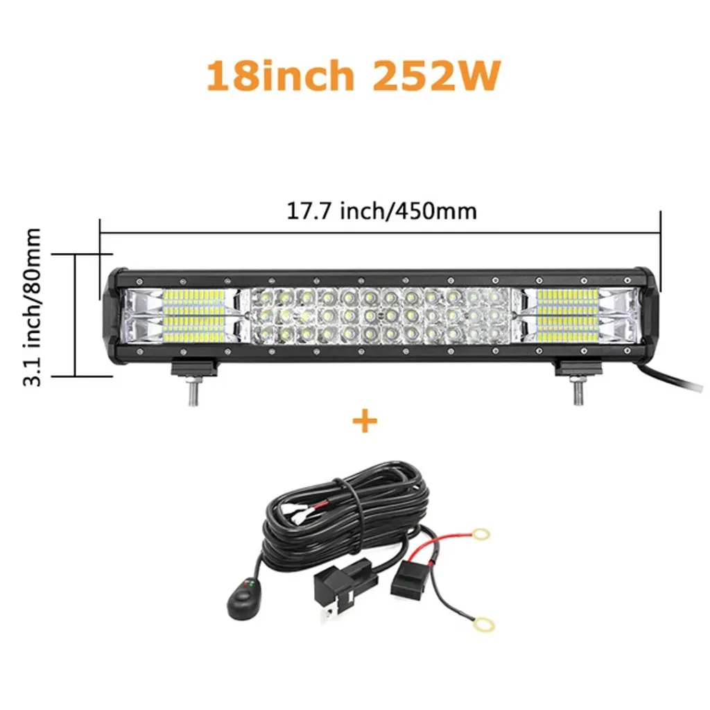 Feu de travail LED tout-terrain 252W projecteur combiné avec câblage - 2