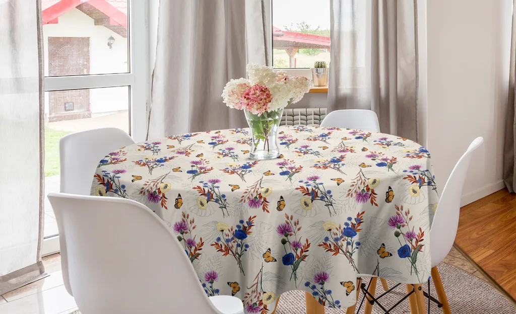 Tovaglia ABAKUHAUS Rotonda 150cm - Fiori e Insetti per Tavolo Cucina