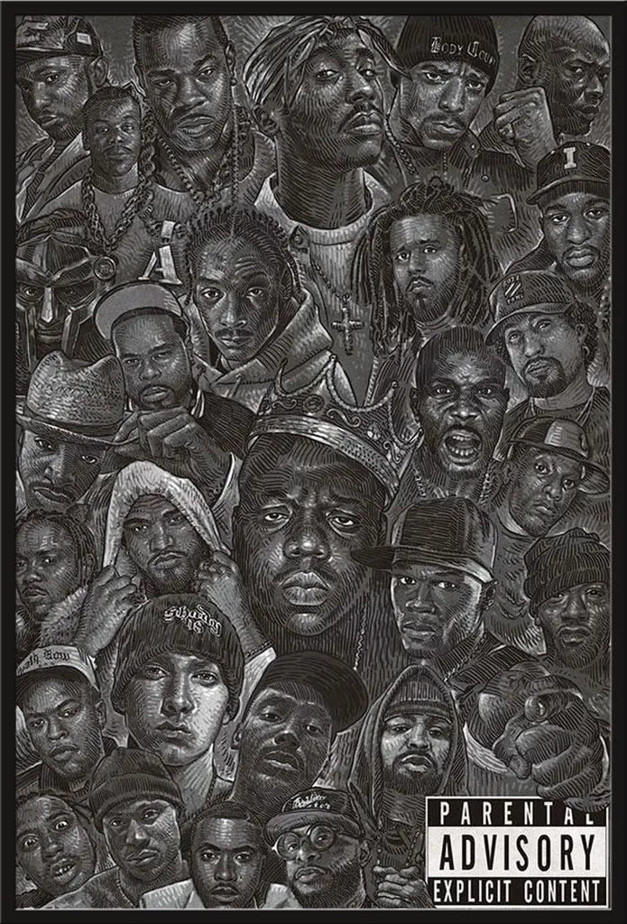 Affiche Hip-hop sous cadre Shinsuke Maxi avec vitre acrylique robuste
