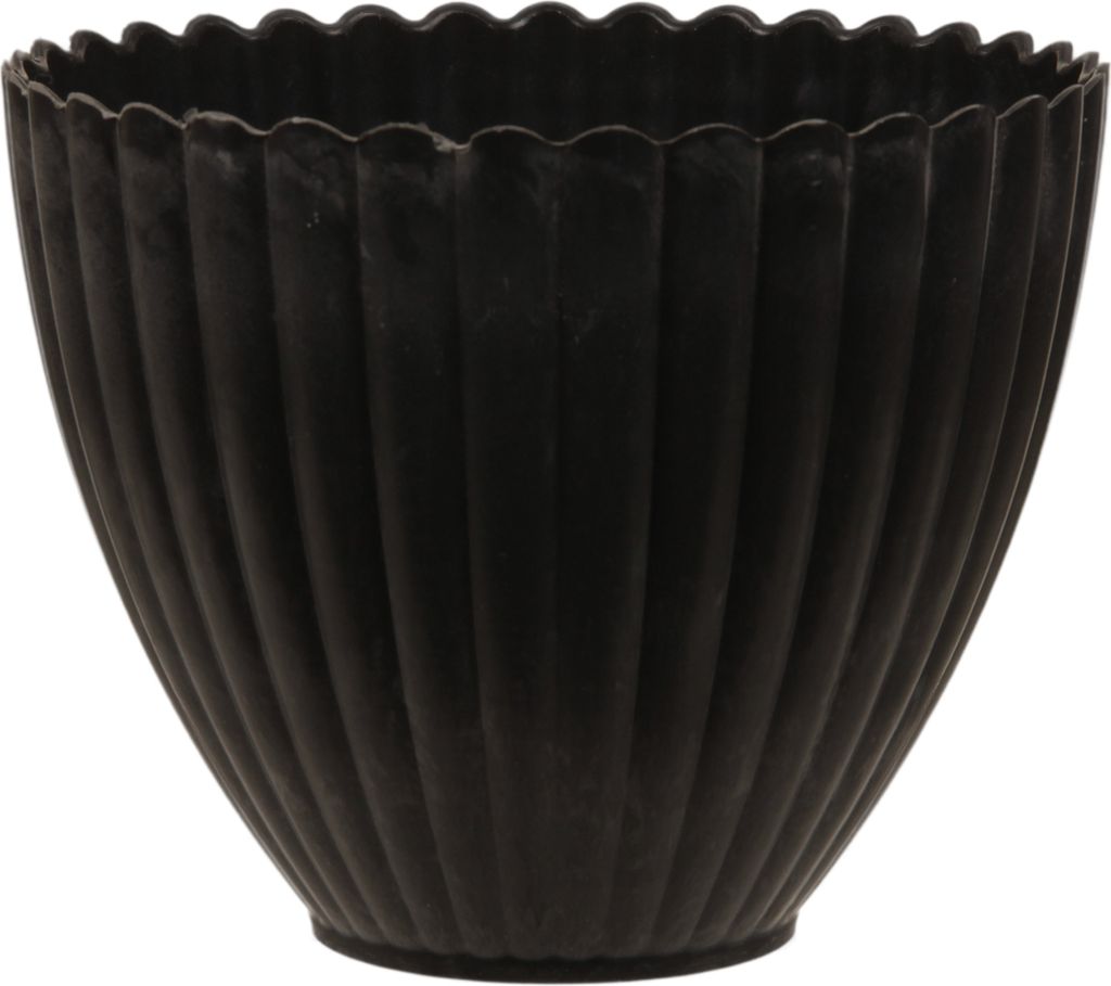 Blumentopf Ø16xH13cm rund Kunststoff anthrazit gewischt Pflanztop Deko Pflanzgefäß
