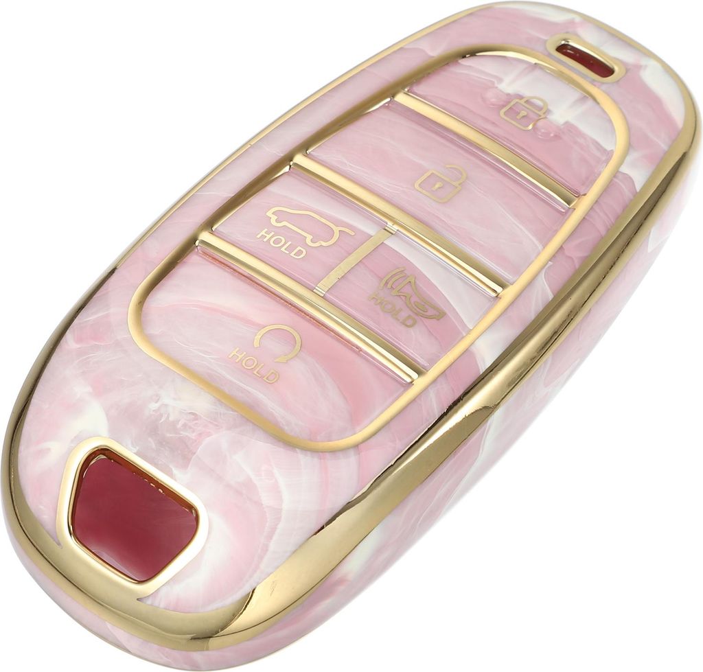 Schlüsselanhänger Hülle kompatibel für Hyundai Tucson 20-22, 5 Tasten TPU Pink