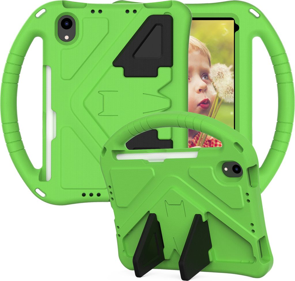 Kinder Hülle für iPad Mini 7 A17 Pro 7th Gen 2024 8.3", Eva Leichte Stoßfeste Ständer, Kids Griff Schutzhülle Grün