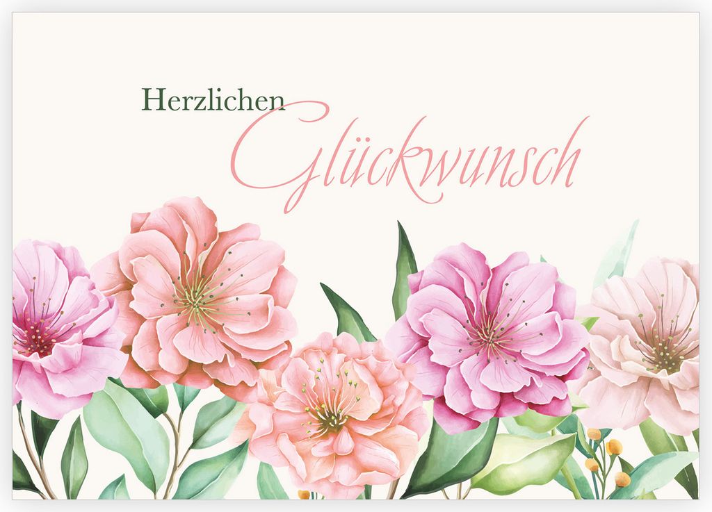 Stilvolle hochwertige Grußkarte: Herzlichen Glückwunsch