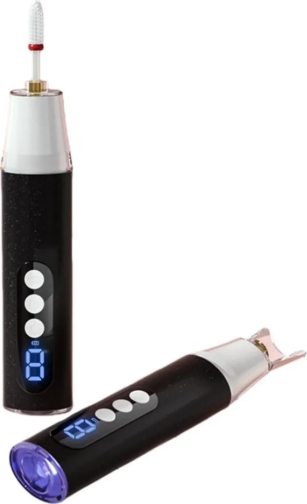 INF Lime à Ongles Électrique Professionnelle Noir avec 10 Embouts Polis