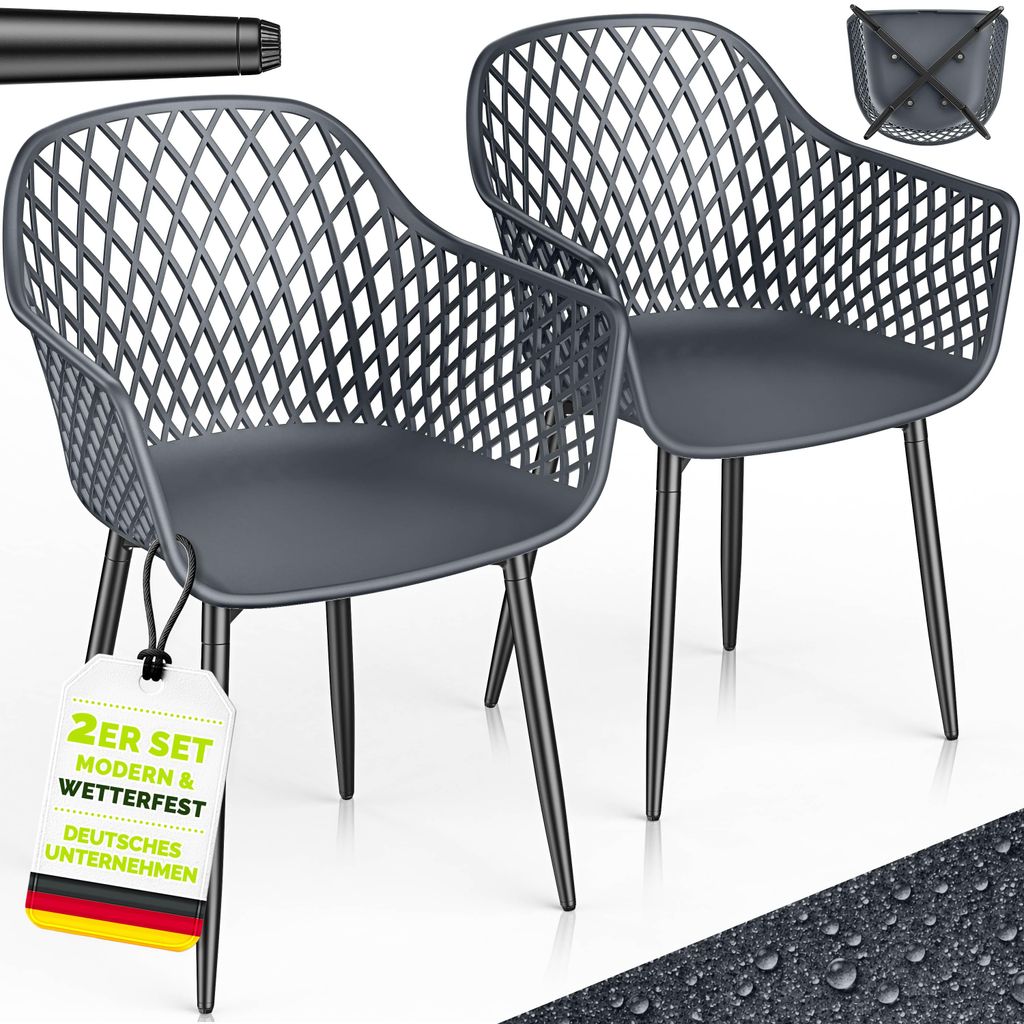 Lot de 2 chaises de jardin tillvex® résistantes aux Image du produit 
