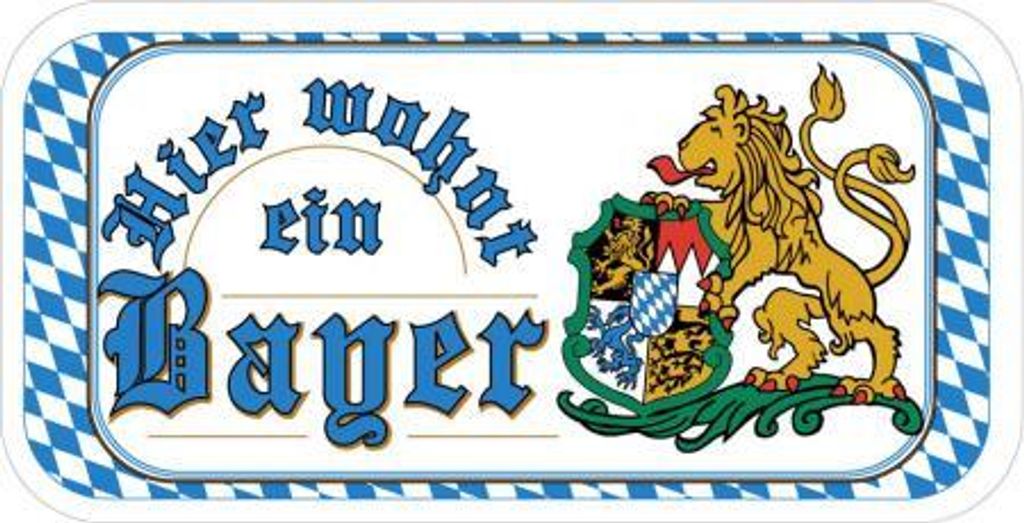 Hinweisschild - Türschild - Spaßschild - Hier wohnt ein Bayer - Gr. ca. 14,6cm x 7,5cm - 301618-1