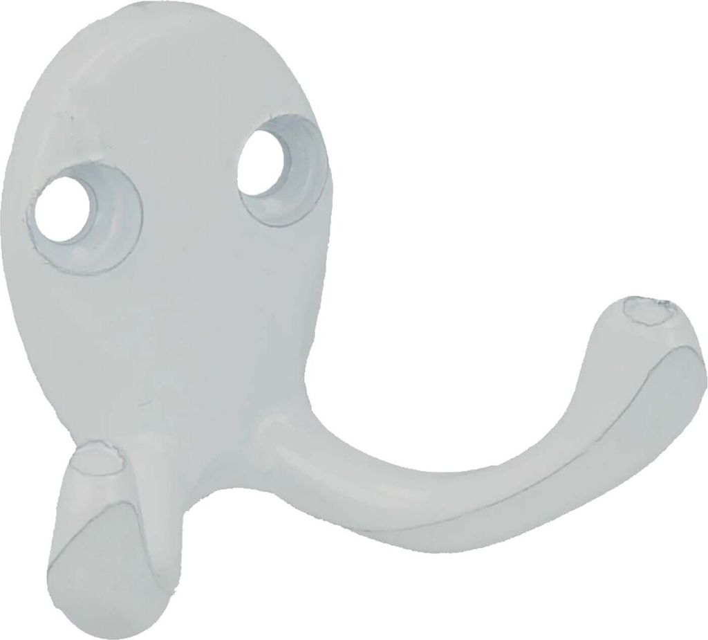 tecuro Handtuchhaken 2-fach, Messing weiß (RAL 9010) Produktbild 