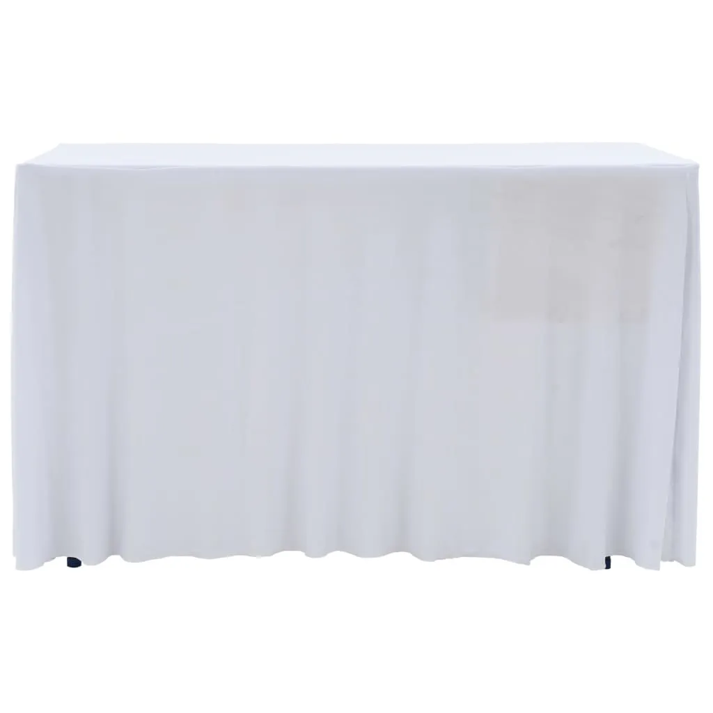 Nappe Rectangulaire Stretch Infroissable avec Bord Blanc - Lot de 2 Pièces