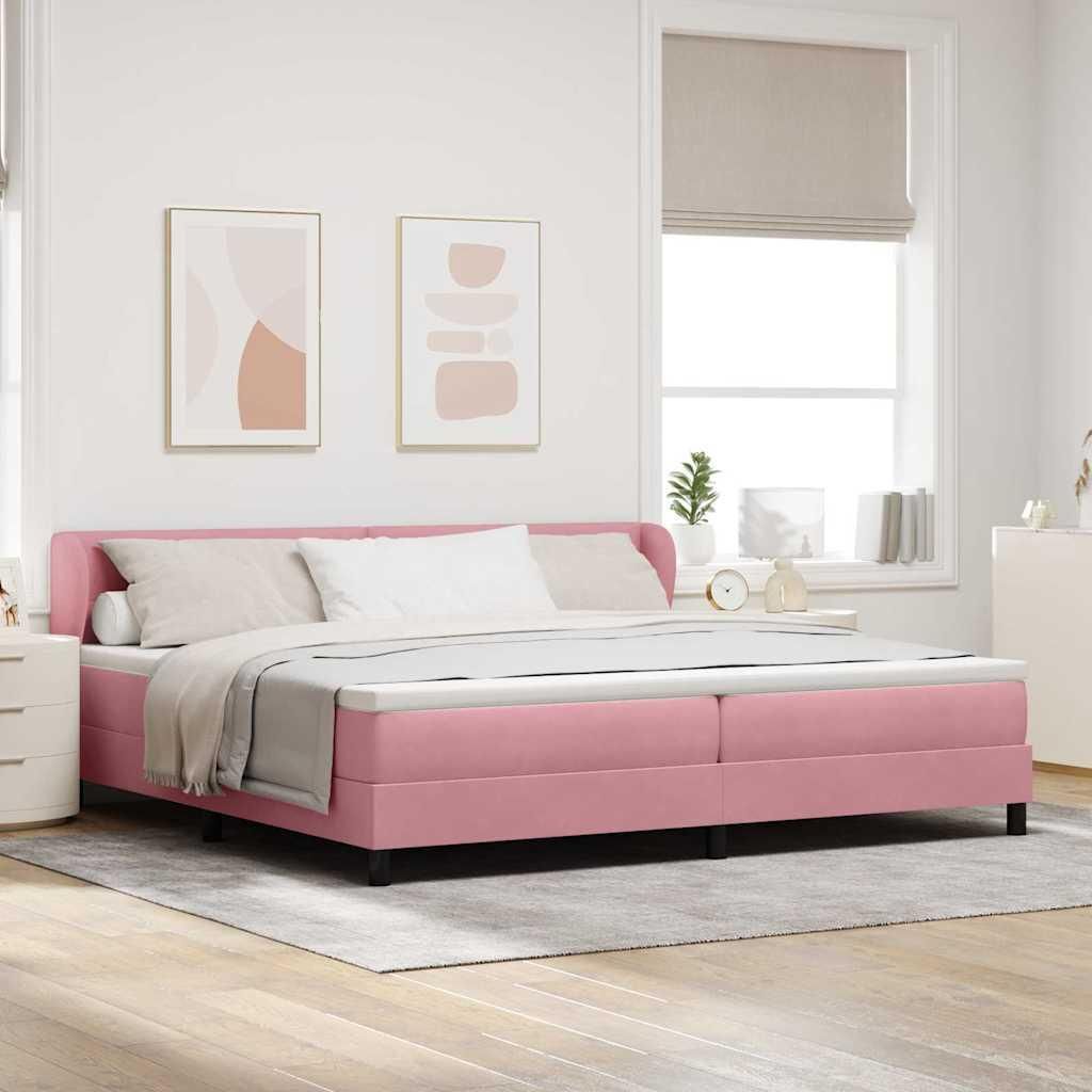 Maison Exclusive - Boxspringbett mit Kopfteil Rosa 200 x 200 cm Samt