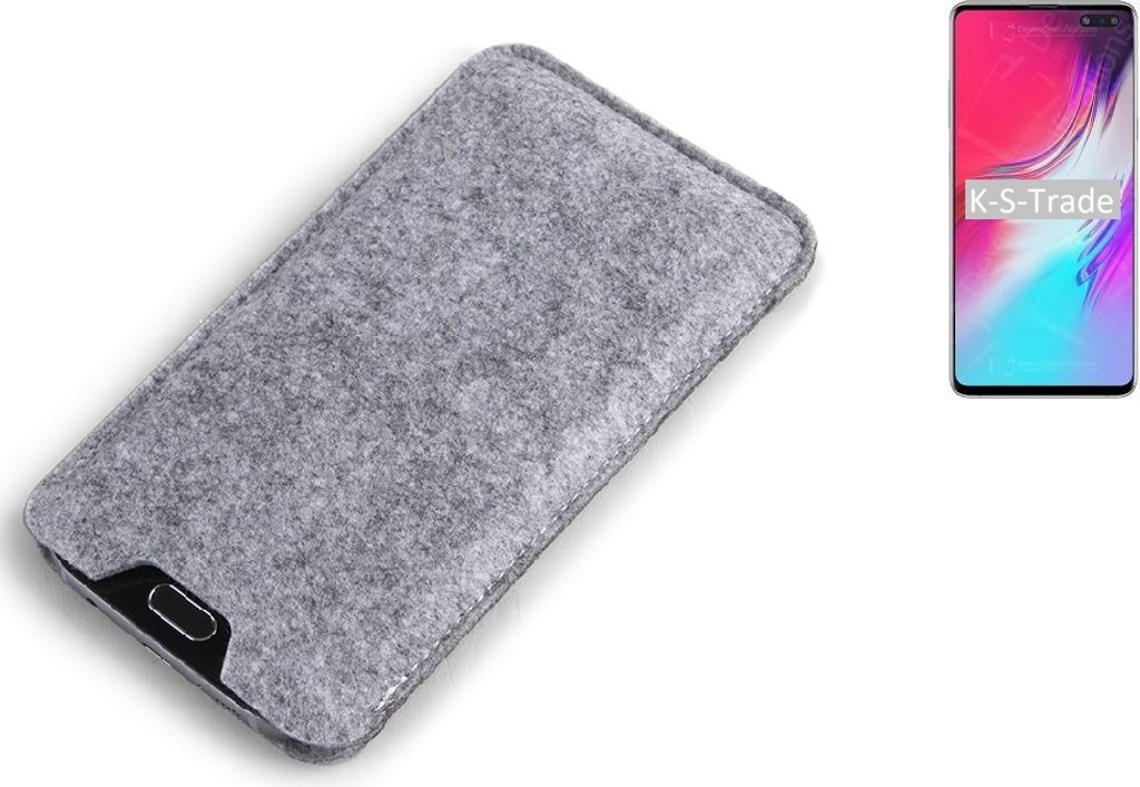 K-S-Trade Filz Handyhülle kompatibel mit Samsung Galaxy S10 5G Exynos Schutzhülle Filztasche Filz Tasche Case Sleeve Handy Hülle Filzhülle grau