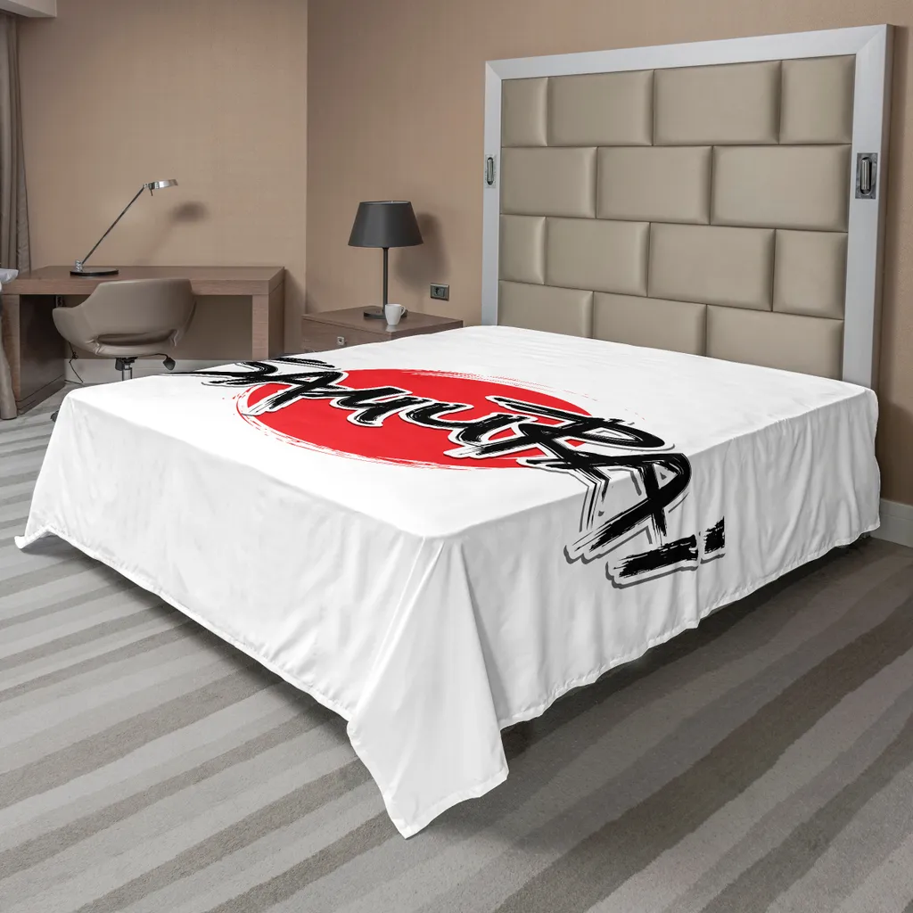 Lenzuolo ABAKUHAUS Samurai Giapponese 275x260 - Forza e Comfort Nero Rosso