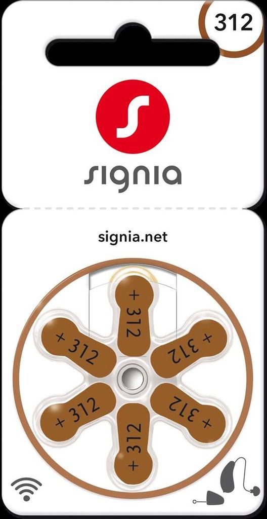 Siemens Signia 312 - Zink-Luft Hörgeräte Knopfzelle - 6er Produktbild 