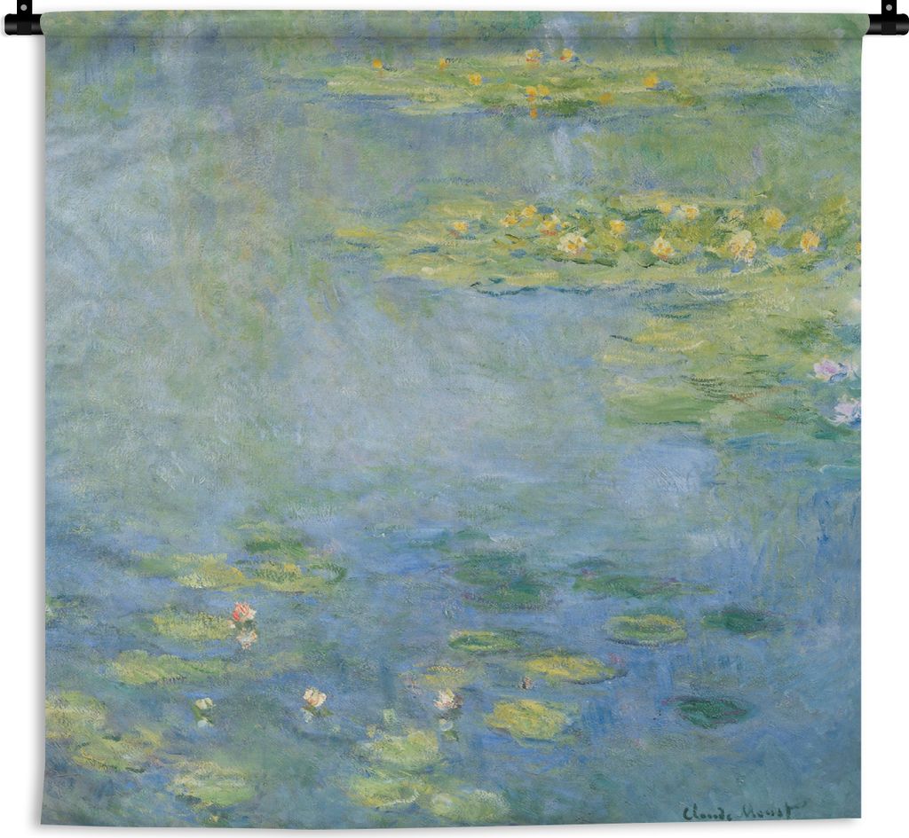 MuchoWow Wandteppich Wandbehang Seerosen - Claude Monet 150x150 cm Tapisserie Dekoration Wandtuch - Wohnaccessoires - Modernes