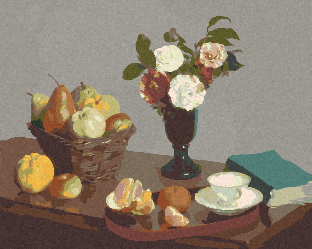 Zuty - Malen nach Zahlen - STILLLEBEN (H. FANTIN-LATOUR), 40x50 cm, ohne Keilrahmen