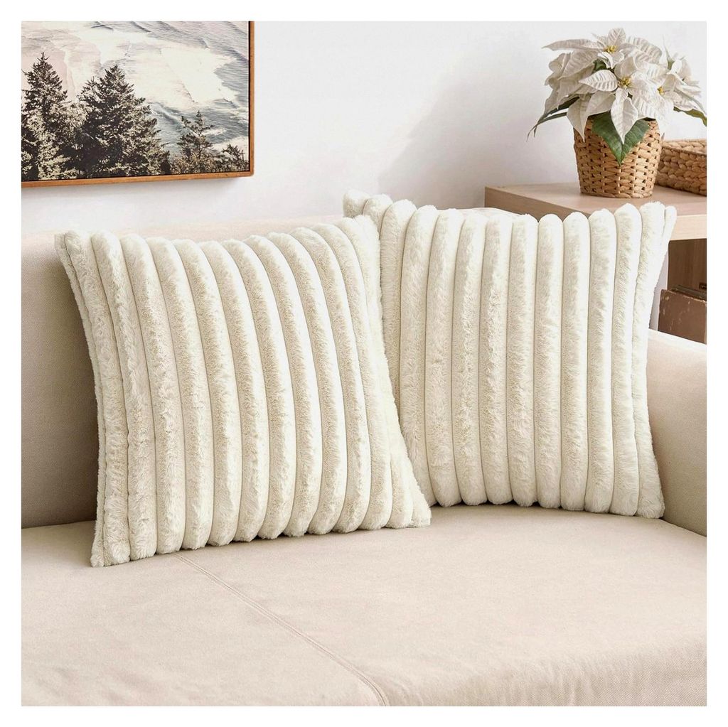 Plüsch Kissenbezug 40x40 Weihnachten Deko 2er Set