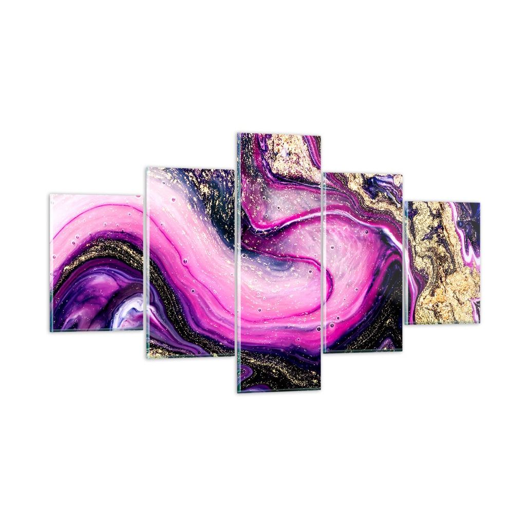 Bilder auf glas - Abstraktion modern - 125x70cm - Glasbilder - Wandbilder - Kunstdruck - zum Aufhängen bereit - Wanddekoration aus Glas - Glas Bil...