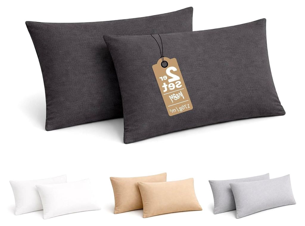 Kissenbezug 2er Set – 100% Jersey Baumwolle, ultra weich und atmungsaktiv, 170 g/m² – Kopfkissenbezüge mit verdecktem Reißverschluss, pflege...