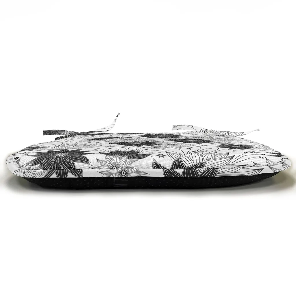 Coussin chaise salle à manger 40x40 lot de 4 décor floral gris - 3