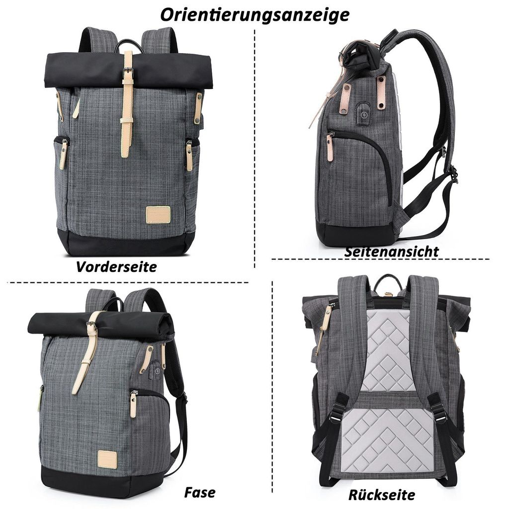 Mini Rucksack Damen - Leichter City Daypack - 22x10x26 Cm - Lässiger Alltagsrucksack Für Stadt & Freizeit