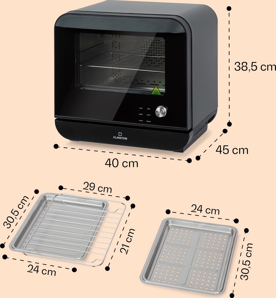 Klarstein 18 L Heißluftfritteuse, Airfryer mit Dampf- und Produktbild 7