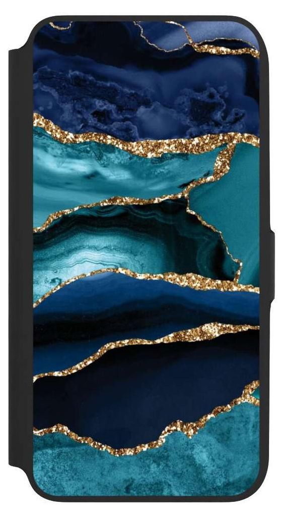 NIVOCASE Klapphülle für Samsung Galaxy A16 5G Handyhülle aus Kunst Leder NIVOflip schwarz Glitzer Look Marmor Trends