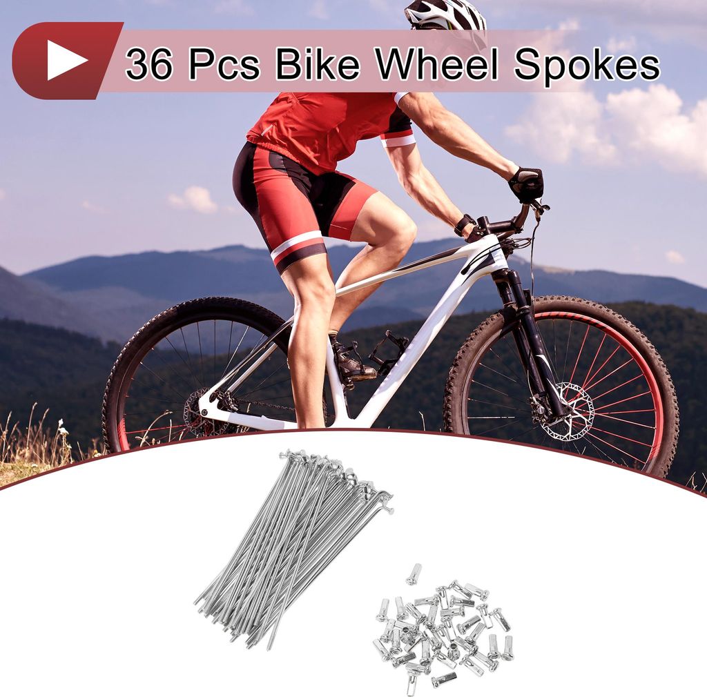 36 Set 12G Fahrradspeichen 114mm Fahrradradspeichen 45 Stahl Verzinkt Silberton