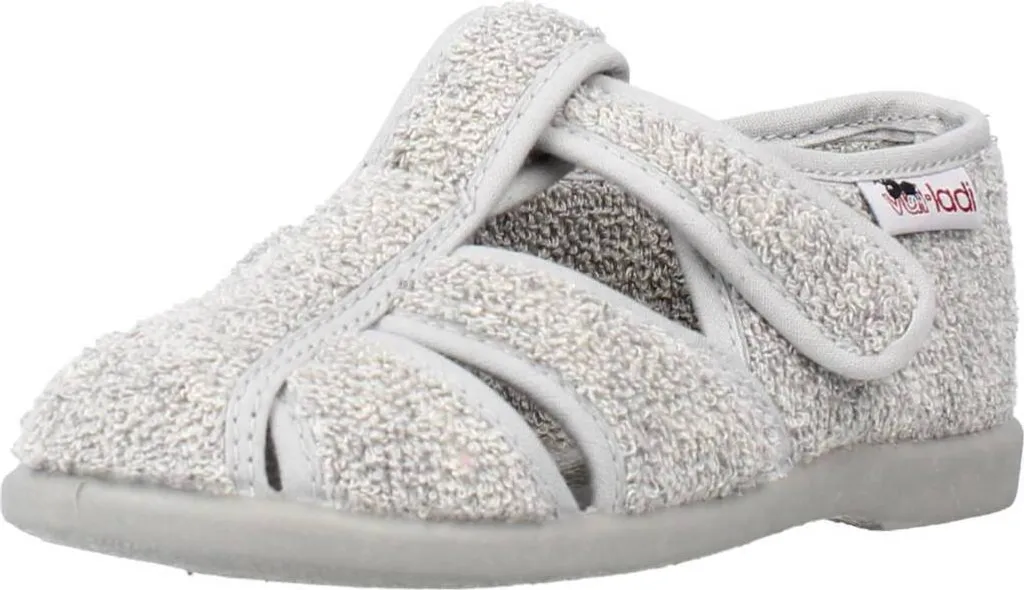 Pantoufles Garçon Vulladi en Textile Gris - Chaussons de Maison Souples