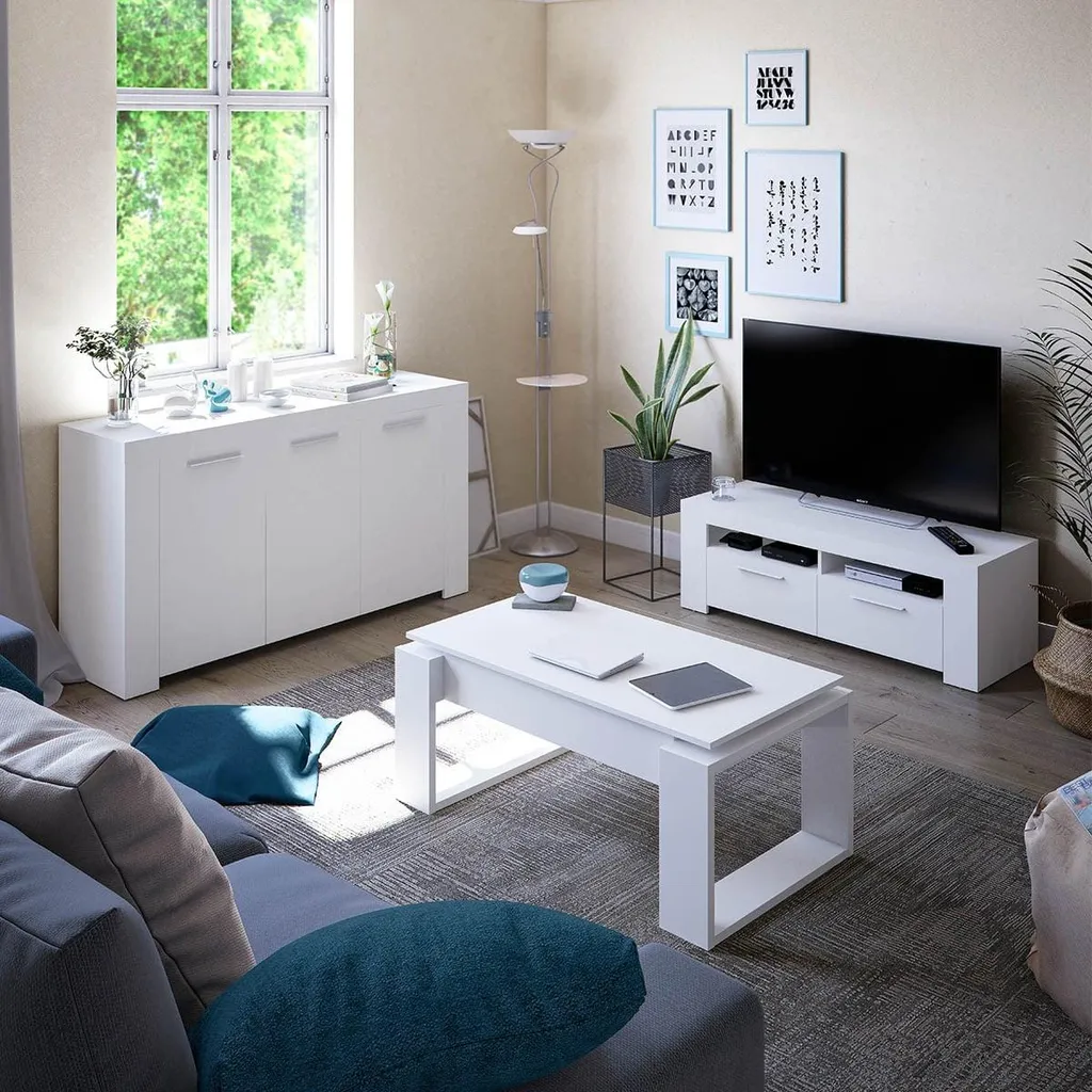 Table Basse Relevable L102 cm Ciara idéale pour Dîner et Télétravail - 3