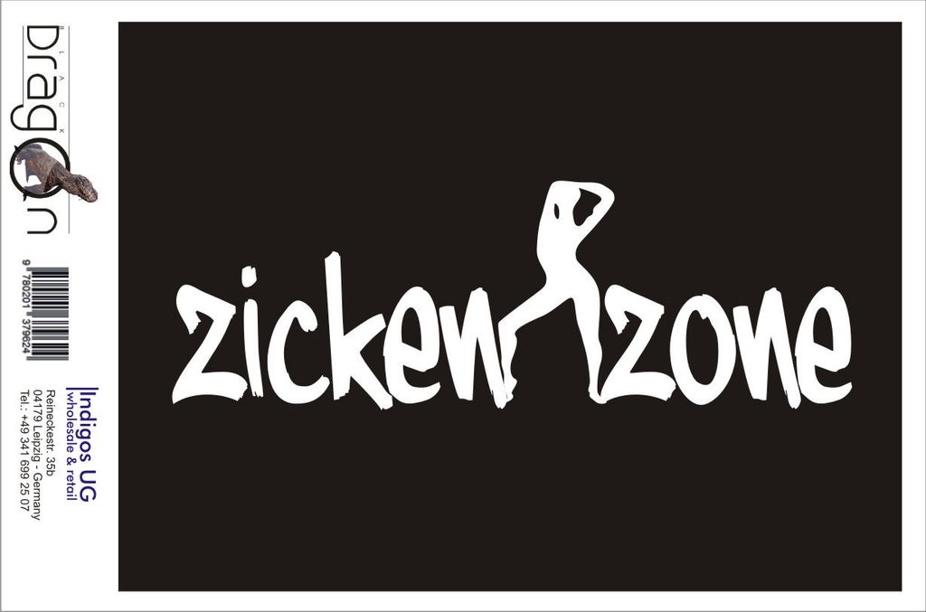 Aufkleber / Autoaufkleber - JDM / Die cut / Auto / OEM - Zickenzone - 210x100mm gold - Heckscheibe / Heckscheibenaufkleber