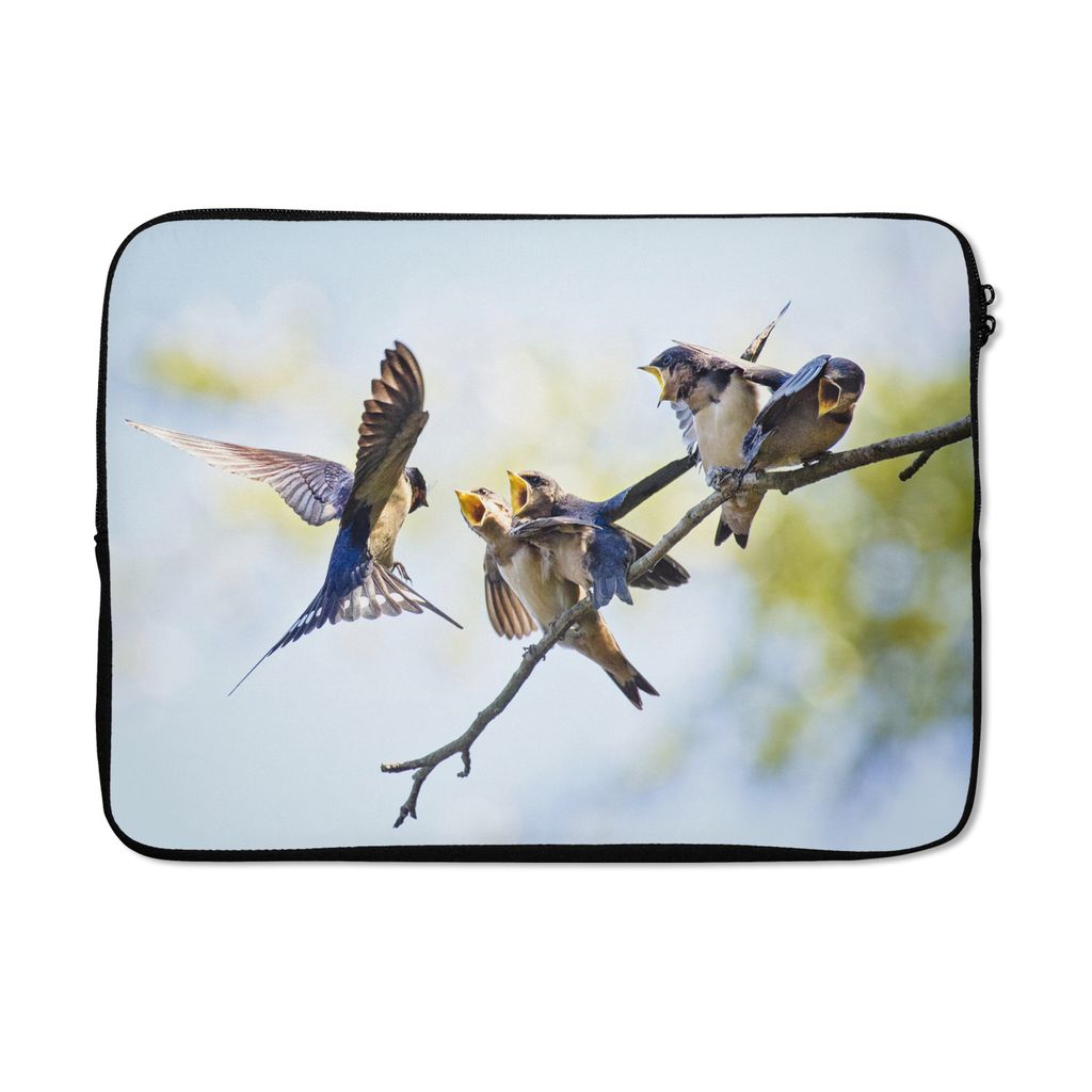 MuchoWow Laptop Hülle 14 ZollJuvenile Rauchschwalben Laptoptasche - Laptoptasche - Stoßsicher - Schutzhaube