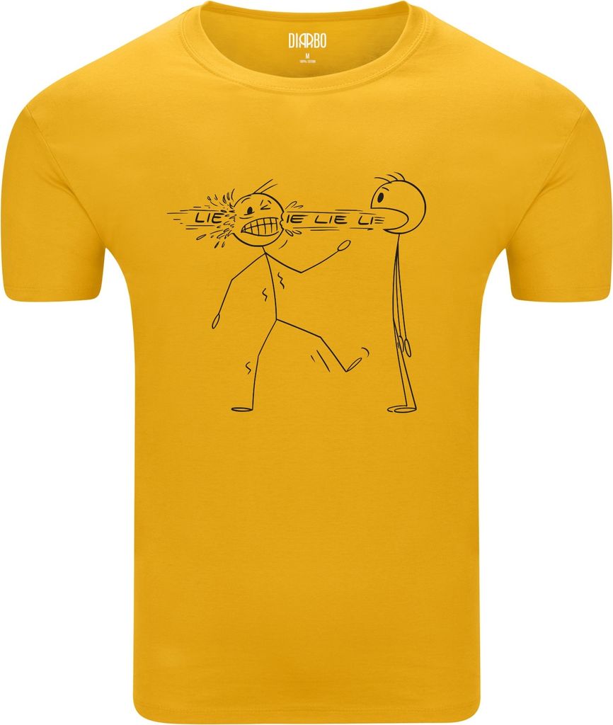 Diarbo Herren T-Shirt mit klassischem Druck Zwanghafter Lügner Gelb Gr.XL