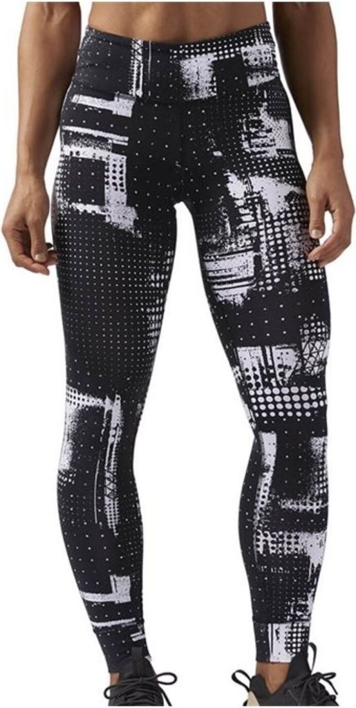 Reebok Lux, Sportstrumpfhosen, Erwachsener, Weiblich, Schwarz, Weiß, L, Machine wash