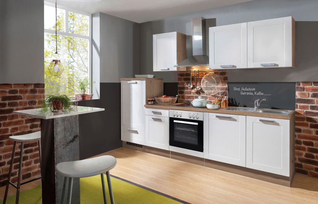Küchenzeile mit Elektrogeräten White Premium Landhaus 270 Produktbild 