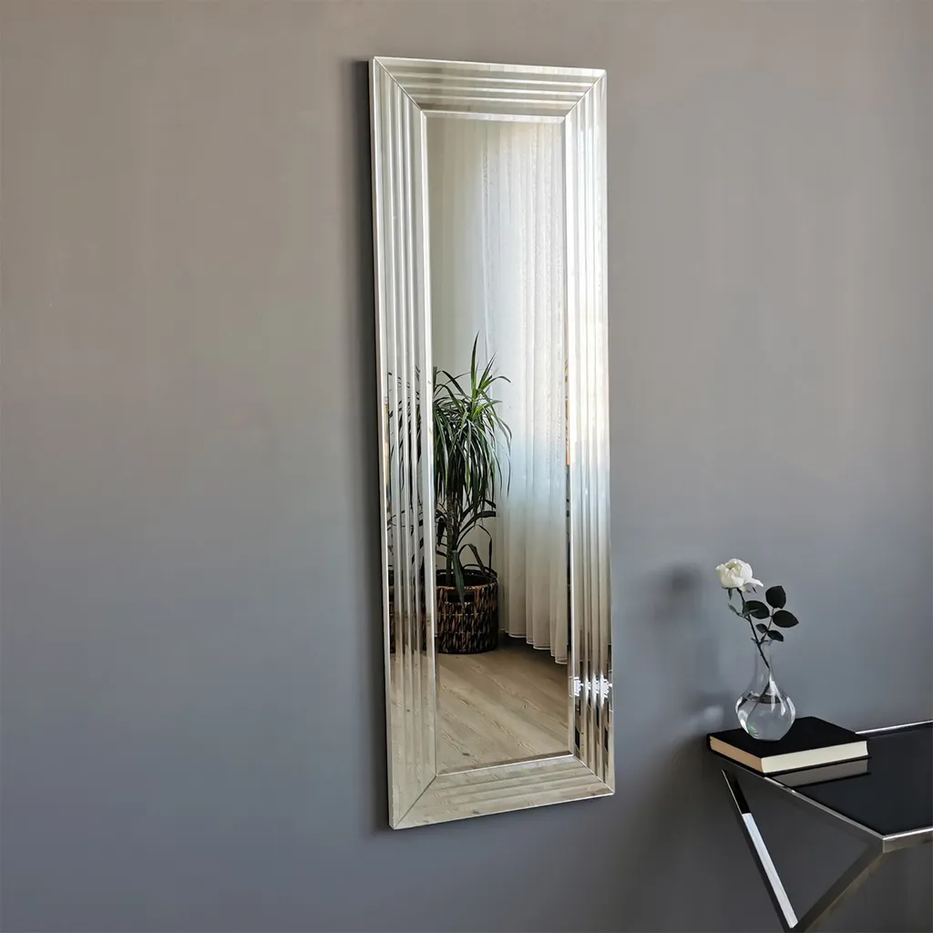 Miroir mural 40 x 120 cm idéal pour dressing ou entrée - Argent Skye Decor