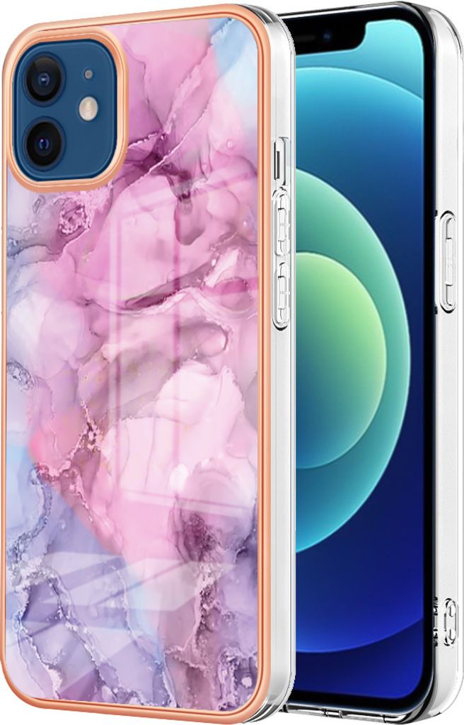 iPhone 12 / 12 Pro Hülle, Muster Dünn TPU Silikon Stoßdämpfer Bumper Schutzhülle für iPhone 12 / iPhone 12 Pro Pink